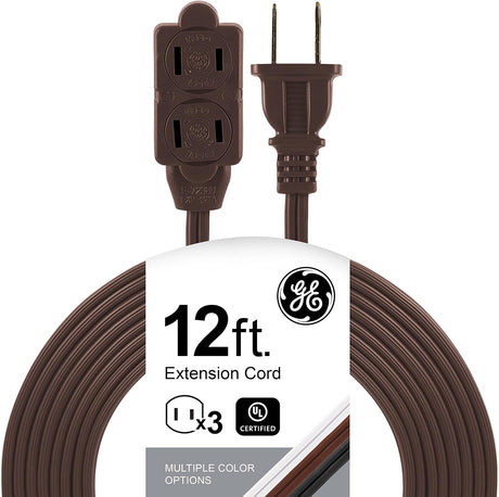 GE Extension Cord with Twist-to-Close Outlets - Brown, 12 feet-043180002242-LR-225366-1-LR eShop