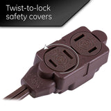 GE Extension Cord with Twist-to-Close Outlets - Brown, 12 feet-043180002242-LR-225366-7-LR eShop