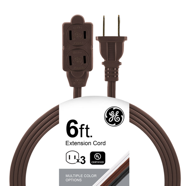 GE Extension Cord with Twist-to-Close Outlets - Brown, 6 feet-043180002198-LR-227145-1-LR eShop