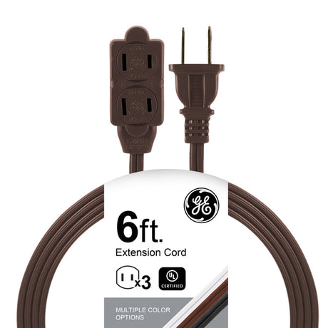 GE Extension Cord with Twist-to-Close Outlets - Brown, 6 feet-043180002198-LR-227145-1-LR eShop