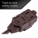GE Extension Cord with Twist-to-Close Outlets - Brown, 6 feet-043180002198-LR-227145-4-LR eShop