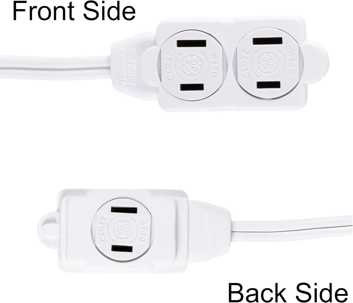 GE Extension Cord with Twist-to-Close Outlets - White, 12 feet-043180002259-LR-226561-2-LR eShop