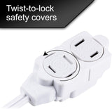 GE Extension Cord with Twist-to-Close Outlets - White, 12 feet-043180002259-LR-226561-4-LR eShop