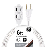 GE Extension Cord with Twist-to-Close Safety Outlets - White, 6 feet-043180002211-LR-226959-1-LR eShop