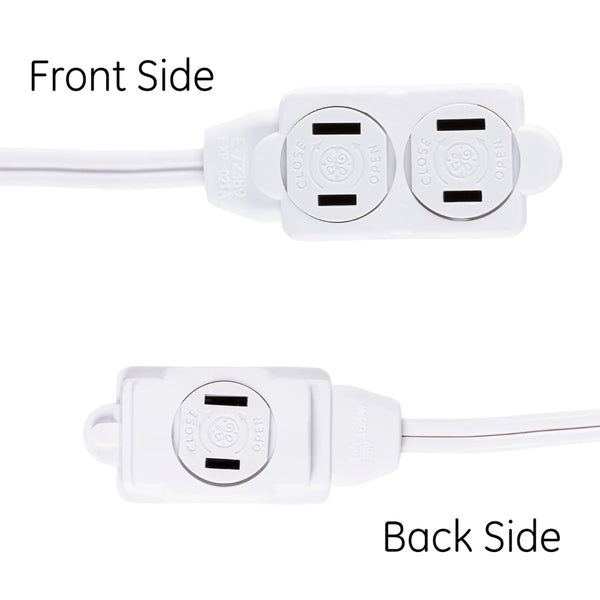 GE Extension Cord with Twist-to-Close Safety Outlets - White, 9 feet-043180002235-LR-226782-3-LR eShop