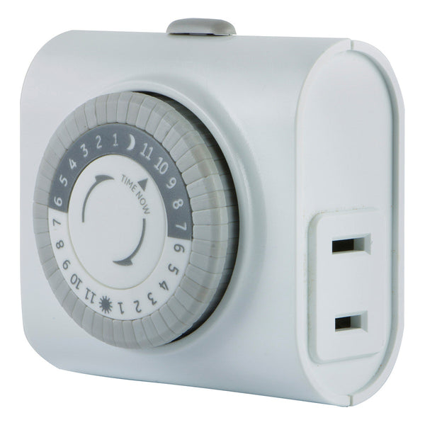 GE Indoor Plug-In 24-Hour Mechanical Timer - White-043180151193-LR-301035-1-LR eShop