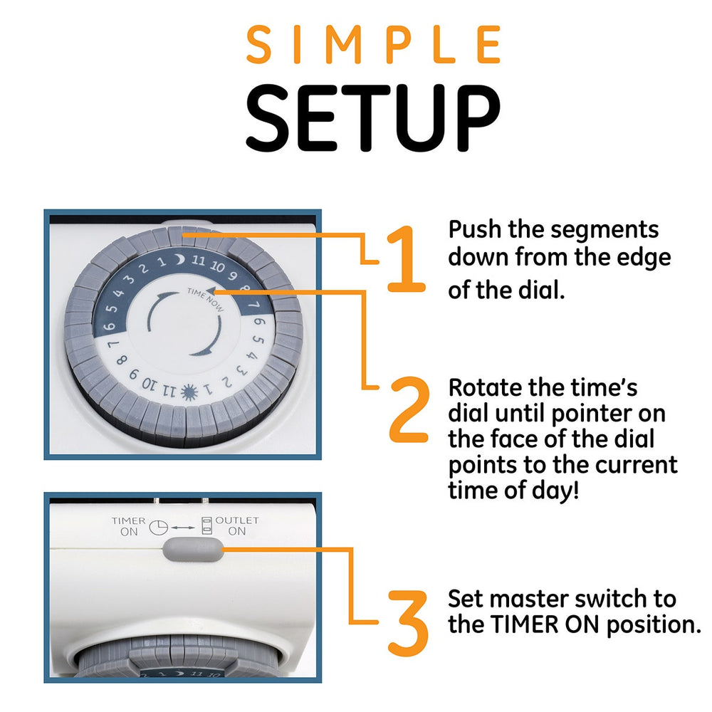 GE Indoor Plug-In 24-Hour Mechanical Timer - White-043180151193-LR-301035-6-LR eShop