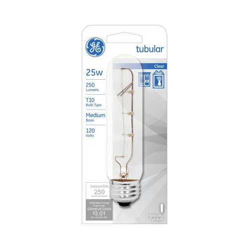 GE Lighting 25-Watt Crystal Clear Tubular T10 1CD Light Bulb, 1 Pack-043168909051-LR-145415-1-LR eShop