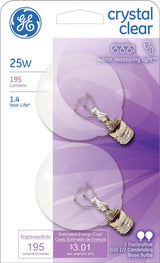 GE Lighting 25 Watt Crystal Clear Vanity Globe Light Bulbs, 2 count-043168918381-LR-144801-1-LR eShop