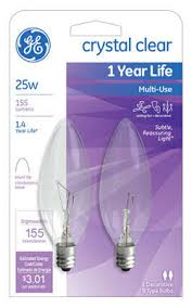 GE Lighting 25W Crystal Clear Multi Use Blunt Tip Chandelier Light Bulb, 2 count-043168749787-LR-226003-1-LR eShop