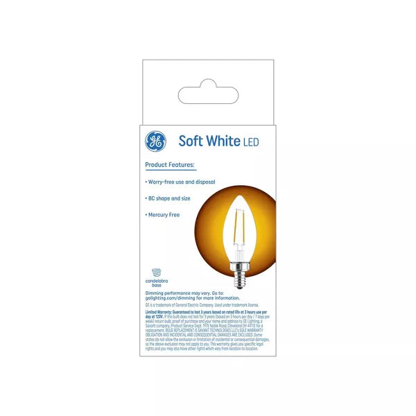 GE Lighting Basic LED 40 Watt Replacement, Soft White, B11 Deco - Candle Bulbs, 2 Pack-043168548021-LR-348673-2-LR eShop