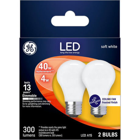 GE Lighting Classic LED 40 Watt Replacement, Soft White, A15 Ceiling Fan Bulbs, 2 count-043168252775-LR-321358-1-LR eShop