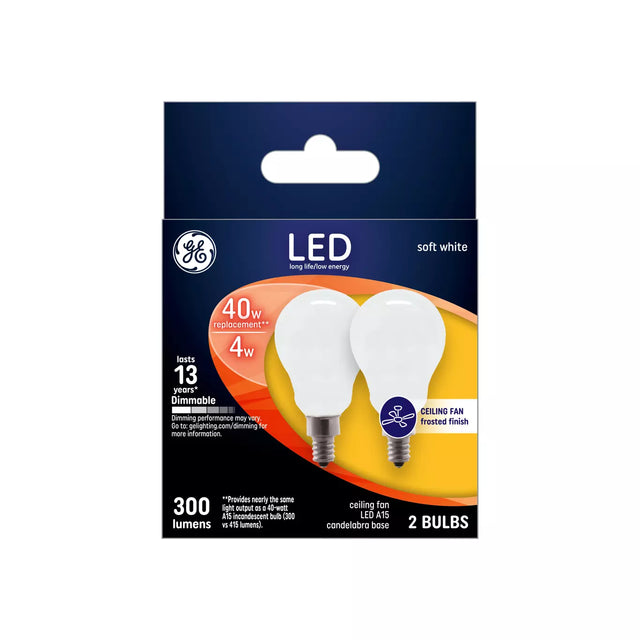 GE Lighting Classic LED 40 Watt Replacement, Soft White, A15 Ceiling Fan Bulbs, 2 Pack-043168336314-LR-349339-1-LR eShop