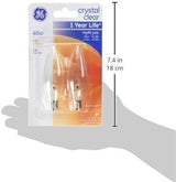 GE Lighting Crystal Clear Blunt Tip Decorative Light Bulbs (40 Watt), 280 Lumen, Candelabra Light Bulb Base, 2 count-043168750332-LR-226102-4-LR eShop