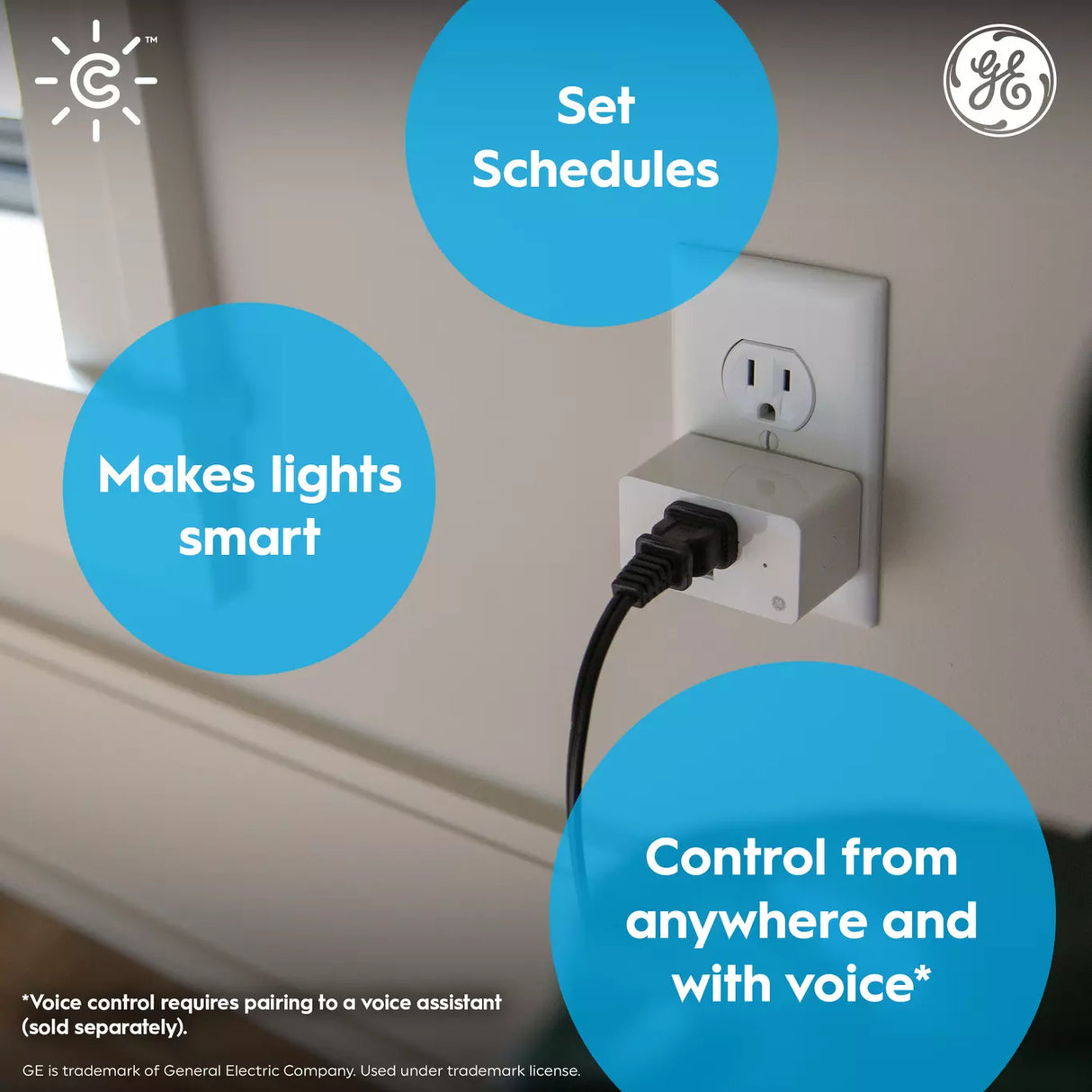 GE Lighting Cync Indoor Smart Plug, Smart Outlet Control, WiFi Outlet, Works with Alexa and Google Home-043168503952-LR-348636-2-LR eShop