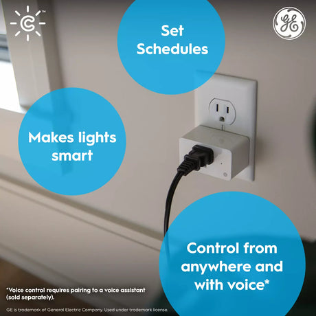 GE Lighting Cync Indoor Smart Plug, Smart Outlet Control, WiFi Outlet, Works with Alexa and Google Home-043168503952-LR-348636-2-LR eShop