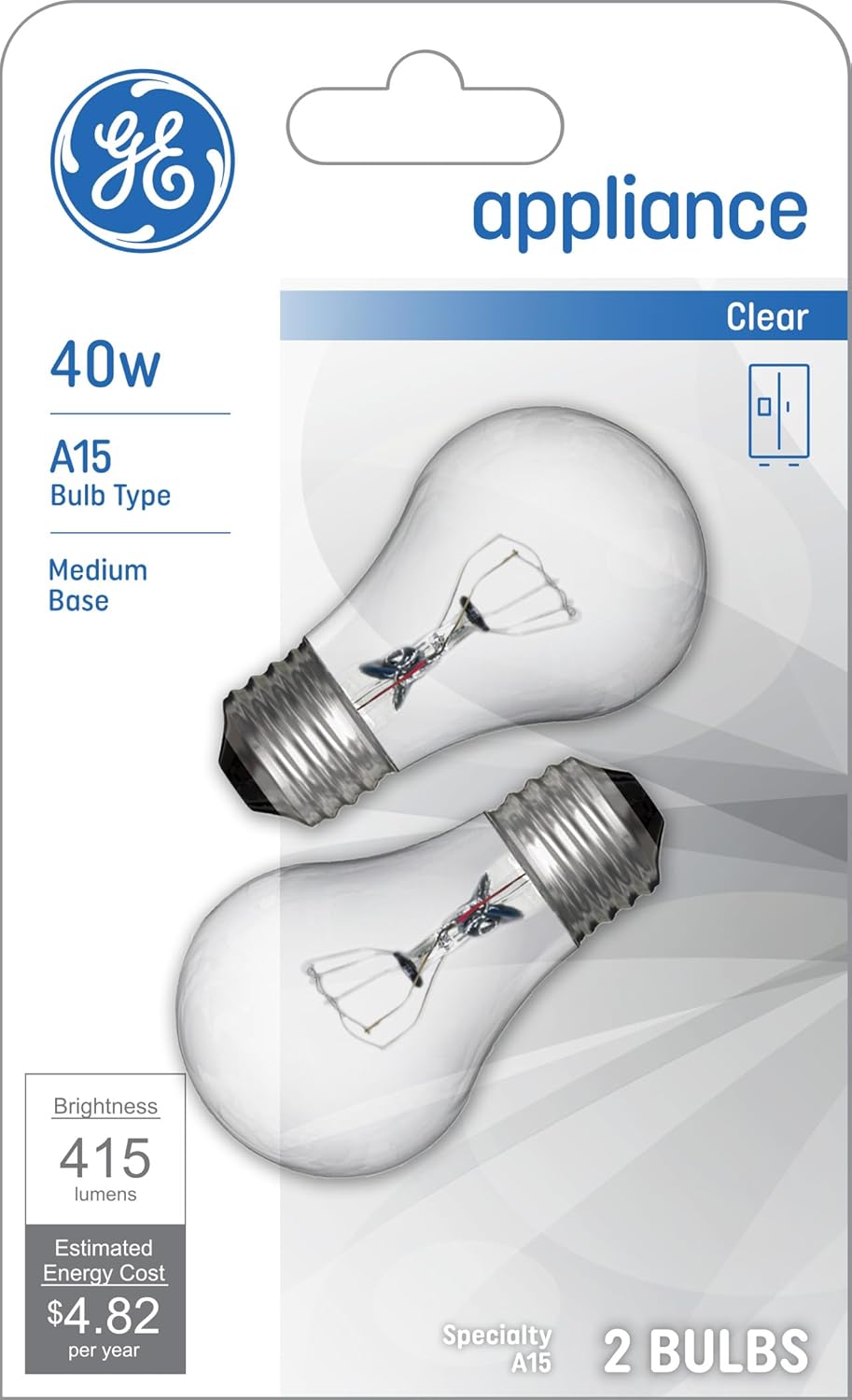 GE Lighting Incandescent 40 Watt Soft White A15 Appliance Bulbs, 2 count-043168909570-LR-224699-1-LR eShop