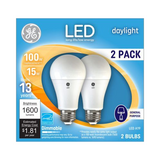 GE Lighting LED A19 Light Bulb with Medium Base, 17-Watt, Daylight, 2-Pack, 2 Count-043168661331-LR-348648-1-LR eShop