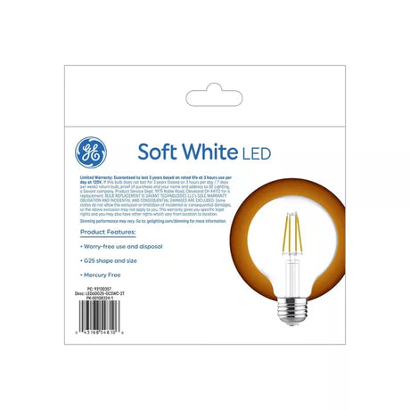 GE Lighting LED Light Bulbs, G25 Vanity Globe Lights, 60 Watt Replacement, Soft White, 2 Pack-043168548106-LR-348658-2-LR eShop