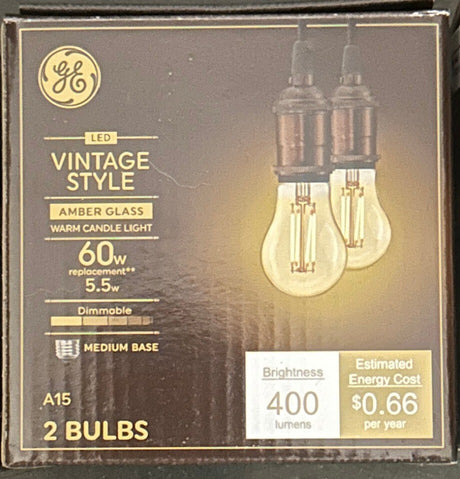 GE Lighting LED Vintage Style Amber Glass Warm Candle Light 5.5W 60W EQ A15 Dimmable, 2 pack-043168542340-LR-348631-1-LR eShop