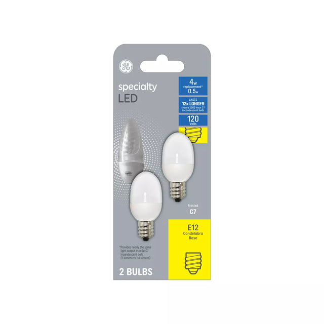 GE Lighting Specialty C7 LED Light Bulb, Night Light Bulb Replacement, Soft White, 2 Pack-043168123150-LR-348664-1-LR eShop