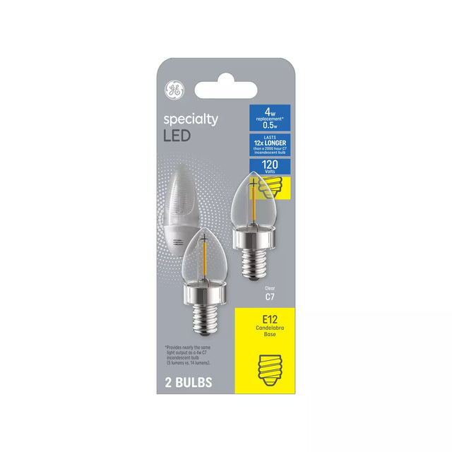 GE Lighting Specialty C7 LED Light Bulb, Night Light Bulb Replacement, Soft White, 2 Pack-043168527484-LR-343898-1-LR eShop