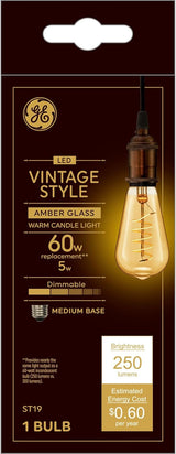 GE Lighting Vintage Style ST19 LED Light Bulb, Edison Style Bulb, Amber Glass, 60 Watt Replacement-043168365079-LR-337039-1-LR eShop