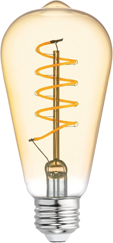 GE Lighting Vintage Style ST19 LED Light Bulb, Edison Style Bulb, Amber Glass, 60 Watt Replacement-043168365079-LR-337039-2-LR eShop