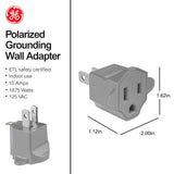 GE Polarized Grounding Outlet Adapter - Gray-043180639875-LR-275931-2-LR eShop