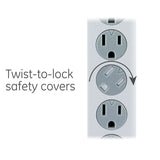 GE Surge Protector with Twist-to-Close Safety Covers - White, 3 feet-043180140890-LR-317045-4-LR eShop
