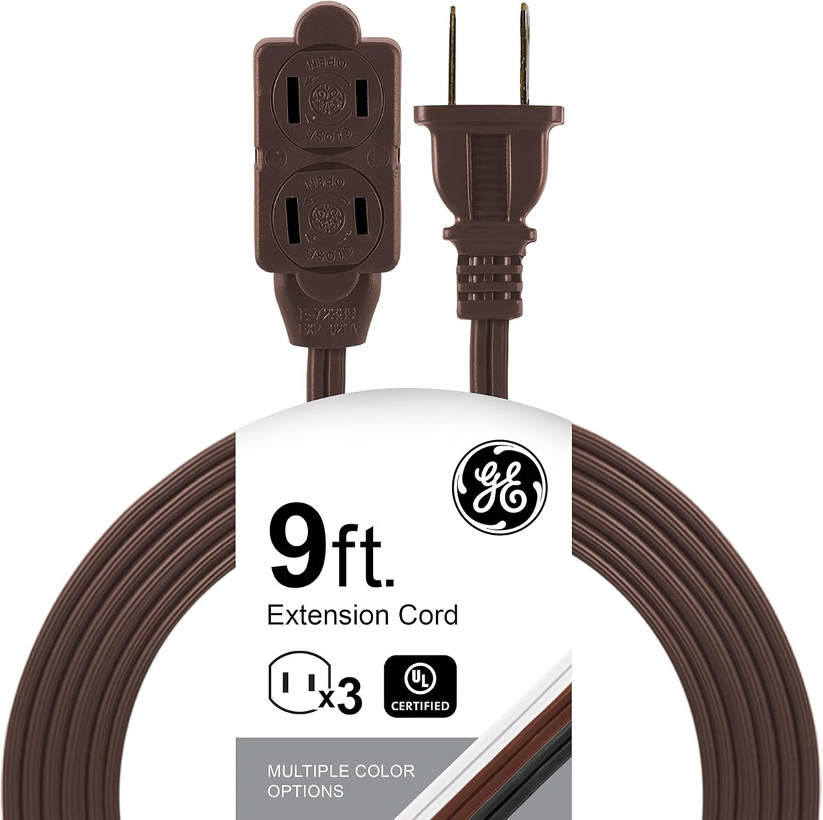 GE Surge Protector with Twist-to-Close Safety Outlets - Brown, 9 feet-043180002228-LR-225880-1-LR eShop