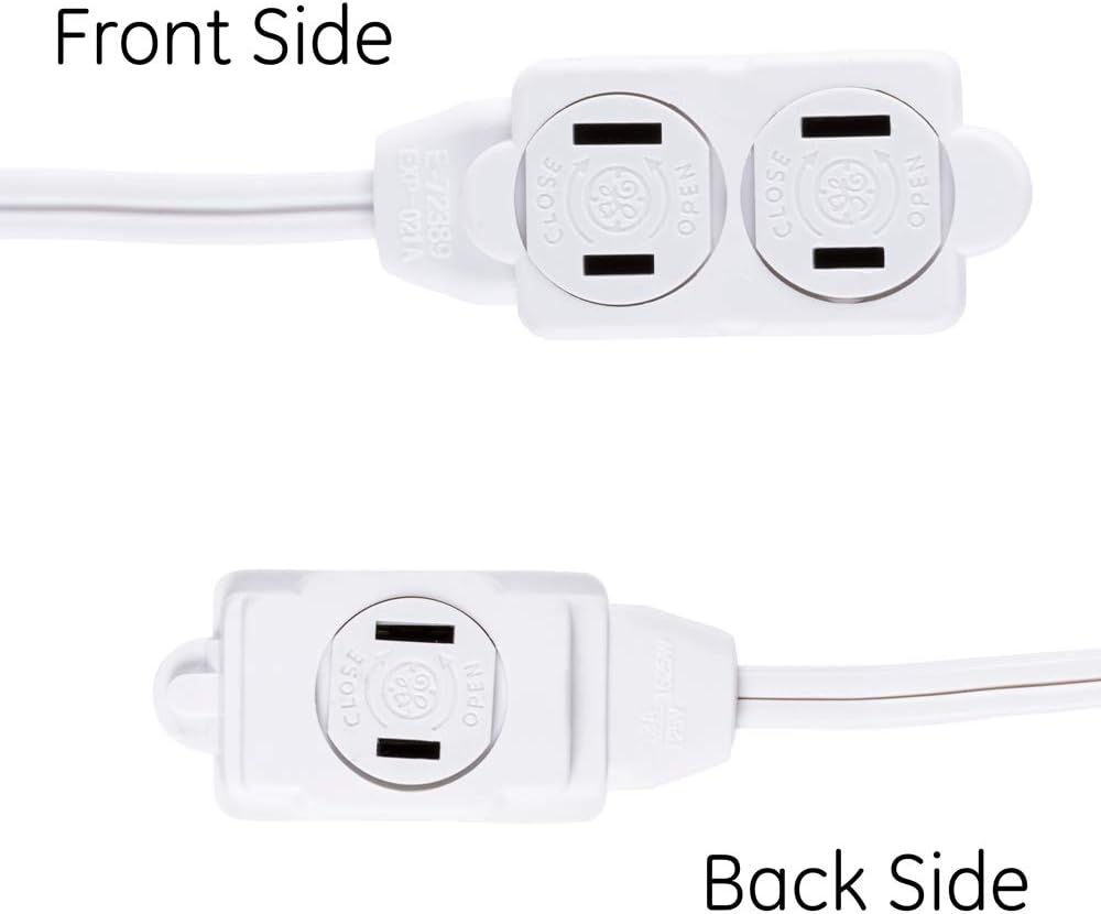 GE Surge Protector with Twist-to-Close Safety Outlets - White, 15 feet-043180002440-LR-225047-4-LR eShop