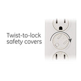GE Surge Protector with Twist-to-Close Safety Outlets - White, 3 feet-043180572448-LR-153182-4-LR eShop