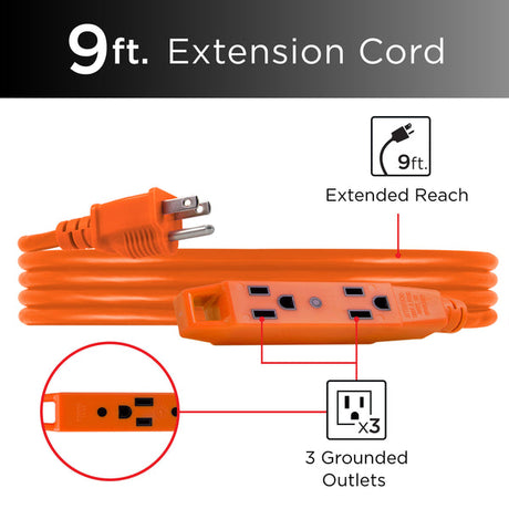 GE UltraPro Outdoor Extension Cord - Orange, 9 feet-043180647672-LR-226299-2-LR eShop