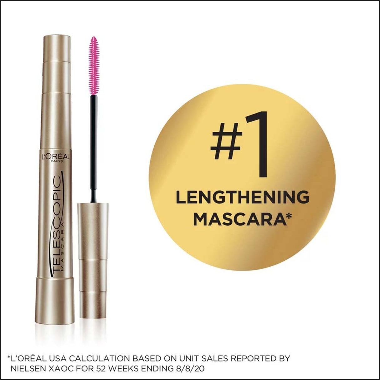 L'Oreal Paris Telescopic Original Washable Intense Lengthening Mascara, Blackest Black, 0.27 fl. oz.