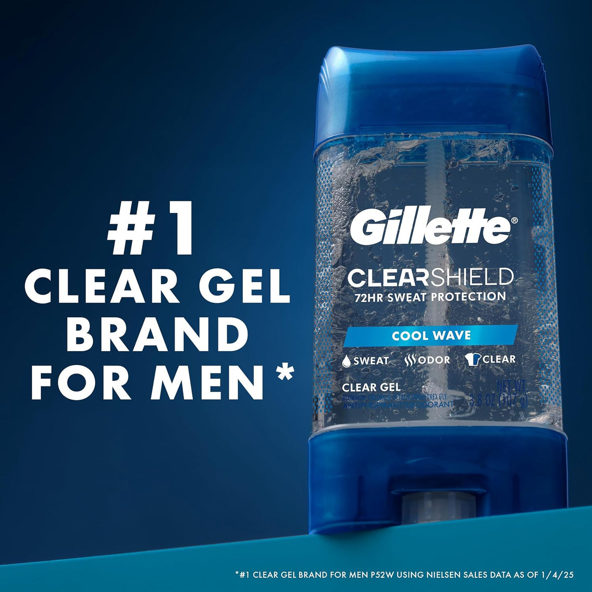 Gillette Antiperspirant and Deodorant Clear Gel for Men - Cool Wave, 0.5 oz-037000008071-LR-351321-10-LR eShop