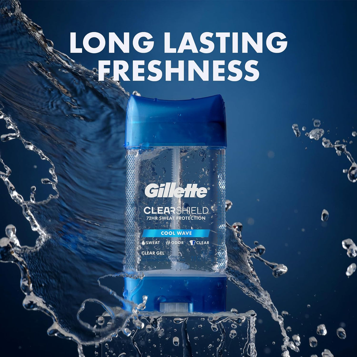 Gillette Antiperspirant and Deodorant Clear Gel for Men - Cool Wave, 0.5 oz-037000008071-LR-351321-9-LR eShop