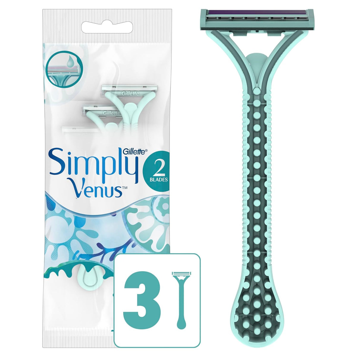 Gillette Simply Venus Woman 2-Blade Disposable Razor, 3 count-047400670082-LR-361438-1-LR eShop