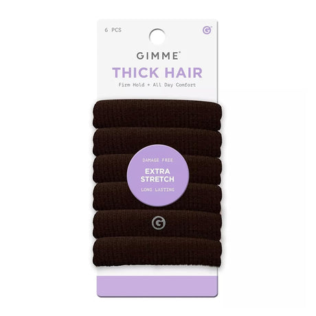 GIMME Beauty Thick Hair Extra Stretch Hair Bands - Dark Brown, 6 count-843370081794-LR-361477-1-LR eShop