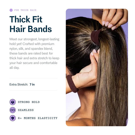 GIMME Beauty Thick Hair Extra Stretch Hair Bands - Dark Brown, 6 count-843370081794-LR-361477-2-LR eShop