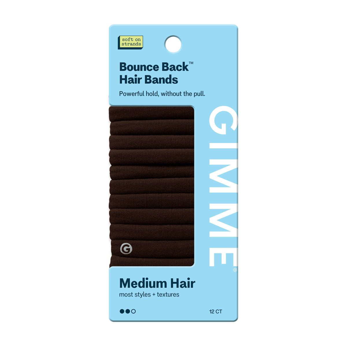 GIMME Bounce Back Hair Bands for Medium Hair - Dark Brown, 12 count-843370081770-LR-361476-1-LR eShop