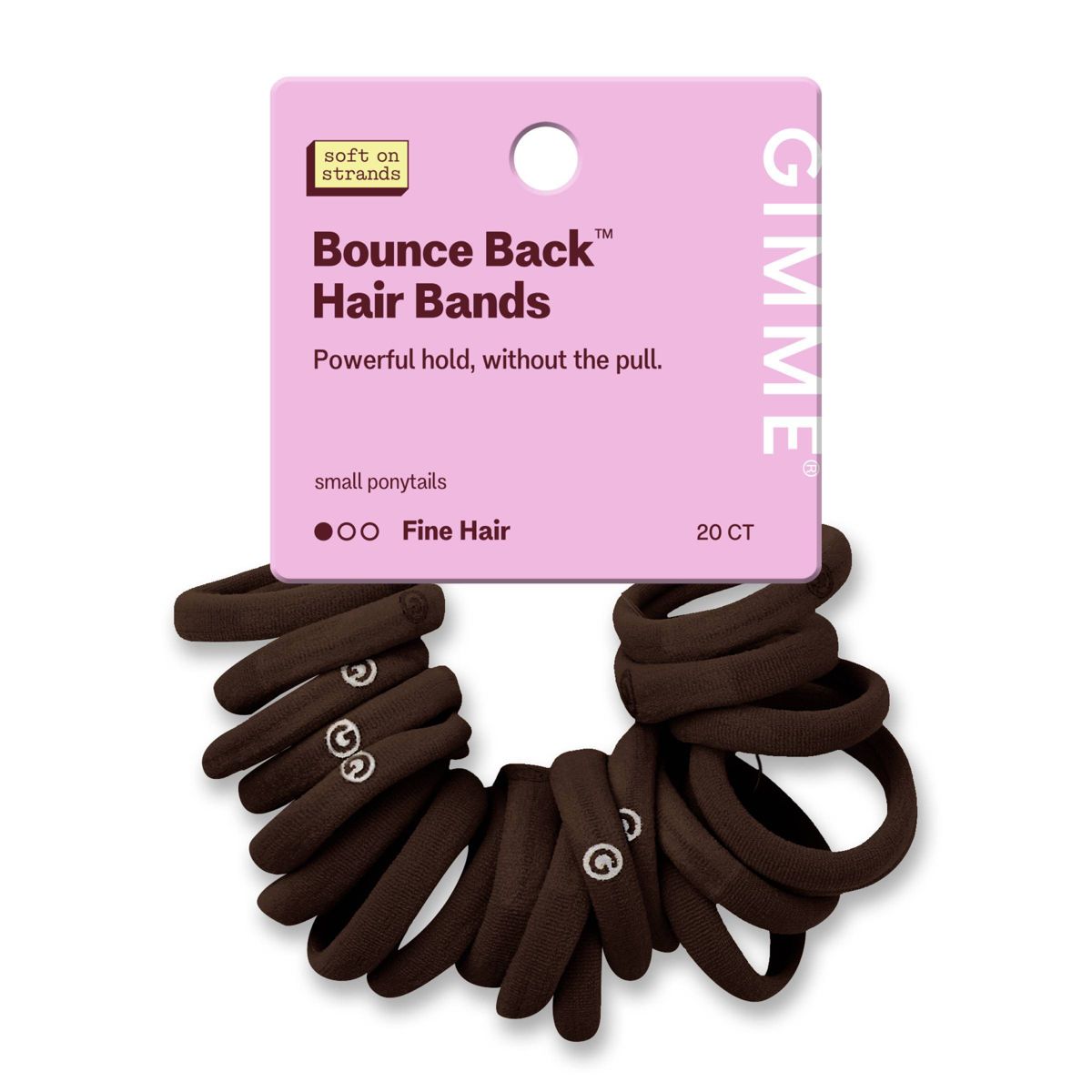 GIMME Bounce Back Small Hair Bands for Fine Hair - Dark Brown, 20 count-843370081817-LR-361479-1-LR eShop