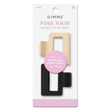 GIMME Fine Hair Square Extra Grip Claw Clip - Tan and Black, 2 count-843370080292-LR-361071-1-LR eShop