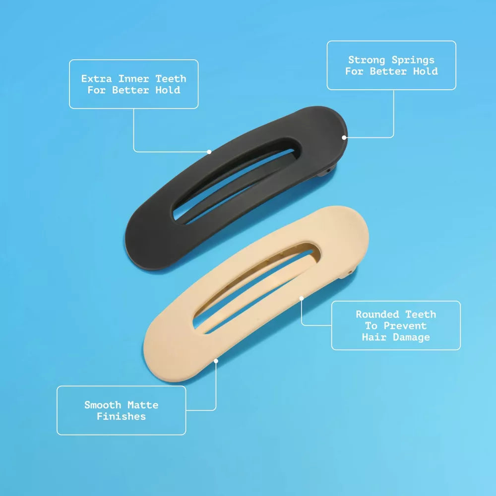 GIMME Lay Back Long Claw Clips for Medium Hair - Black and Cream-843370082630-LR-361481-3-LR eShop