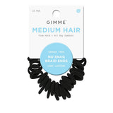 GIMME Medium Hair Firm Hold + All Day Comfort No Snag Braid End Hair Tie Bands - Black, 25 count-843370082159-LR-361076-1-LR eShop