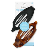 GIMME Medium Hair Oval Lay-Flat Claw Clip - Black and Tortoise, 2 count-843370078725-LR-361069-1-LR eShop