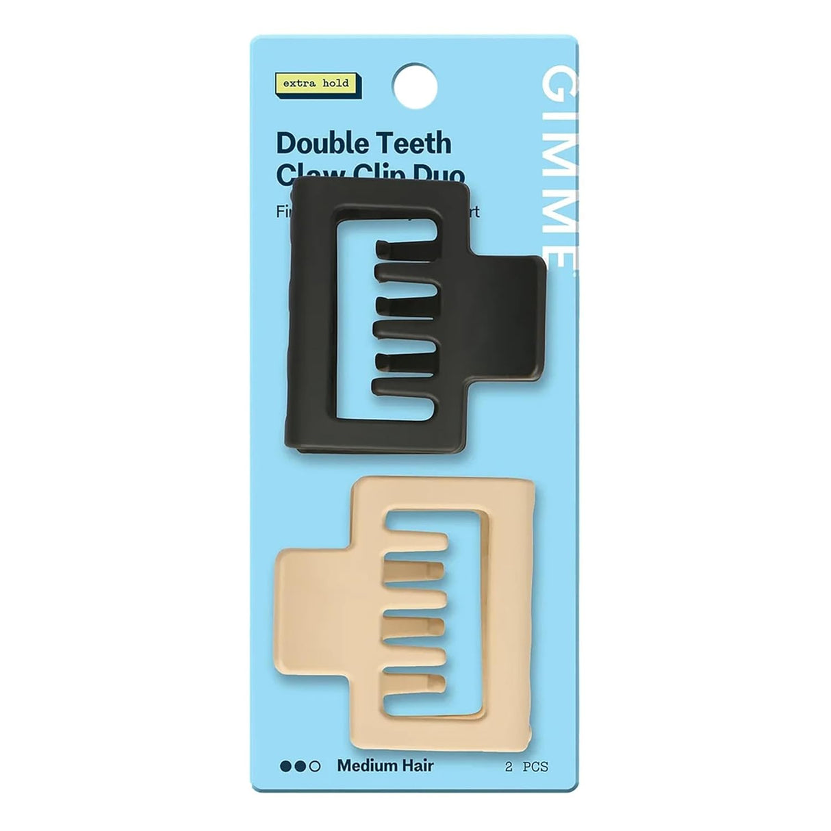 GIMME Medium Square Double Teeth Claw Clip Duo - Black and Tan, 2 count-843370083118-LR-361485-1-LR eShop