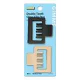 GIMME Medium Square Double Teeth Claw Clip Duo - Black and Tan, 2 count-843370083118-LR-361485-1-LR eShop
