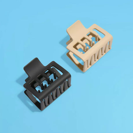 GIMME Medium Square Double Teeth Claw Clip Duo - Black and Tan, 2 count-843370083118-LR-361485-2-LR eShop