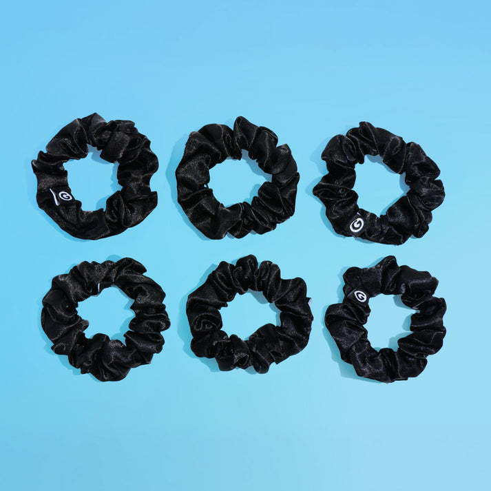 GIMME Sweet Dreams Medium Satin Scrunchies - Black, 6 count-843370083743-LR-361490-2-LR eShop